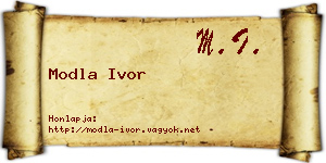 Modla Ivor névjegykártya